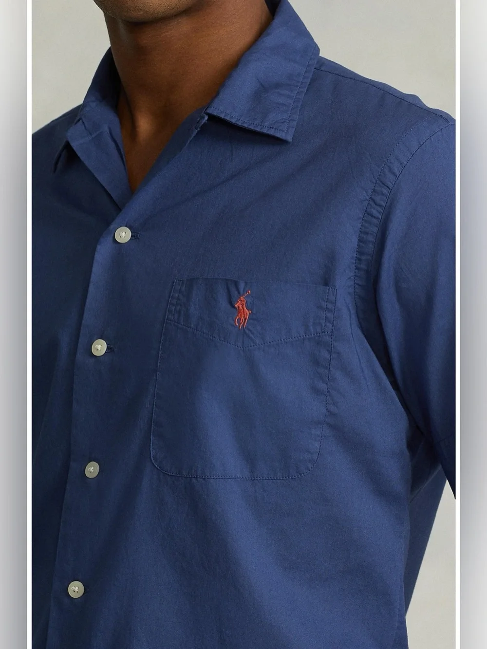 Ralph Lauren Polo Classic Fit Woven Camp Shirt Blue Large
